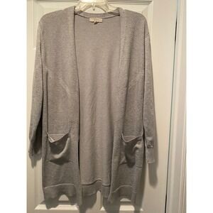 Long Gray Cardigan with‎ Pockets